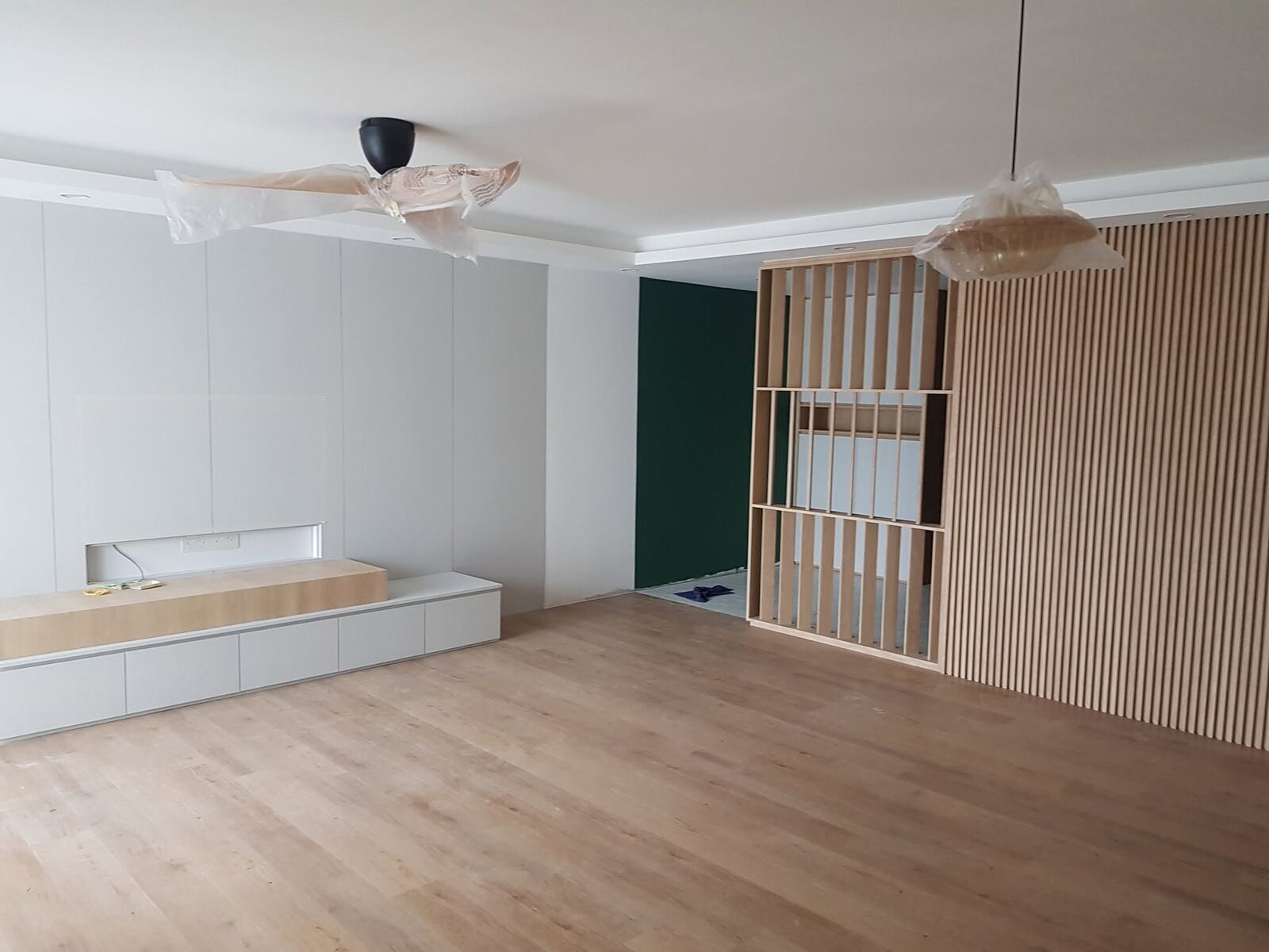 Room with new vinyl flooring